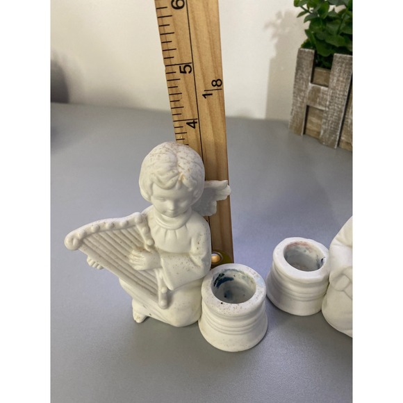 Vintage Ceramic Angel Candlestick Holders Set of 2 Musical Angels Made in Taiwan - Picture 7 of 8